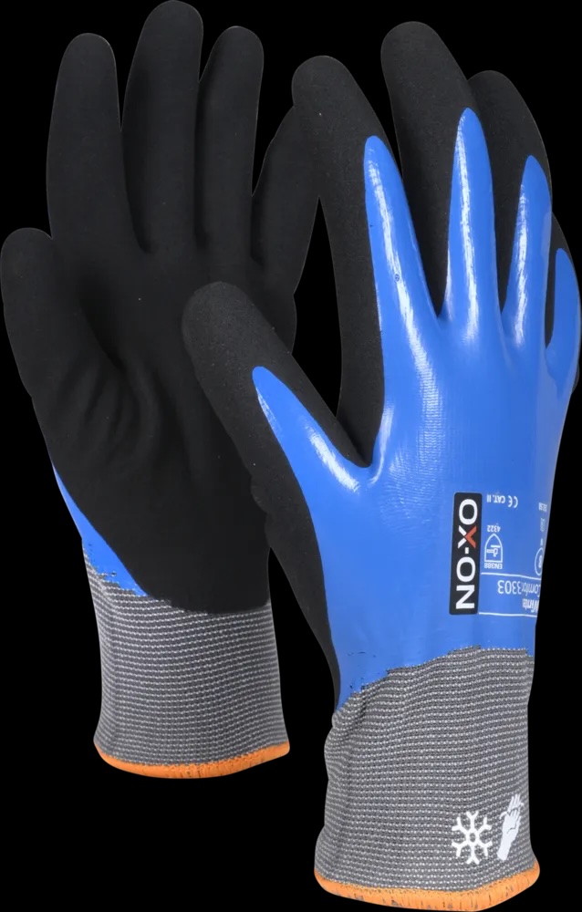 OX-ON Winter Comfort 3303 veekindlad talvekindad topletnitriilkattega sinine