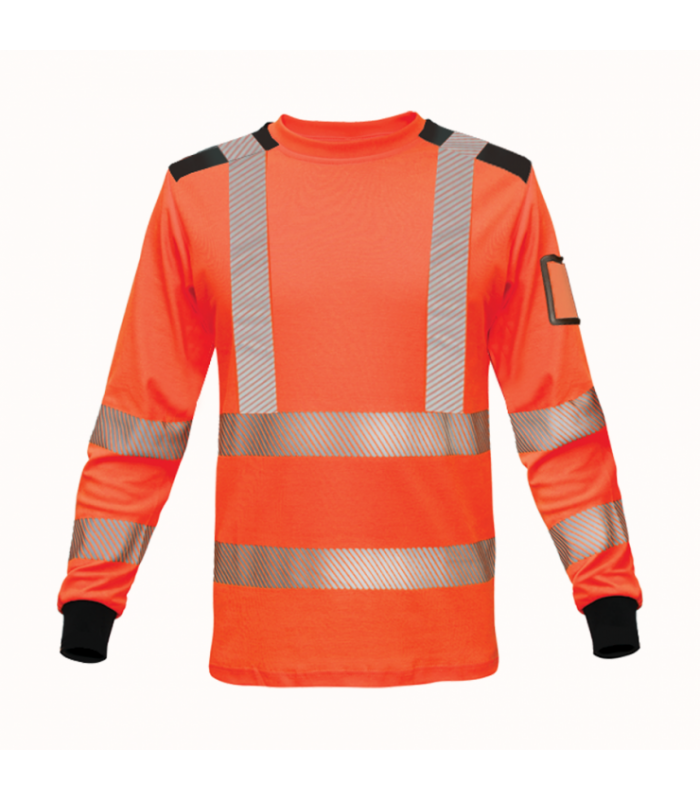 BoSafety RICO LONG pikkade varrukatega T-särk Hi-Vis kl.3 oranž