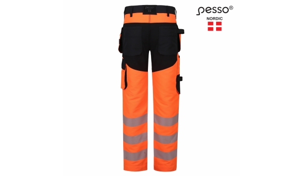 Pesso URANUS stretš tööpüksid ripptaskutega cl 2, HI-VIS oranž