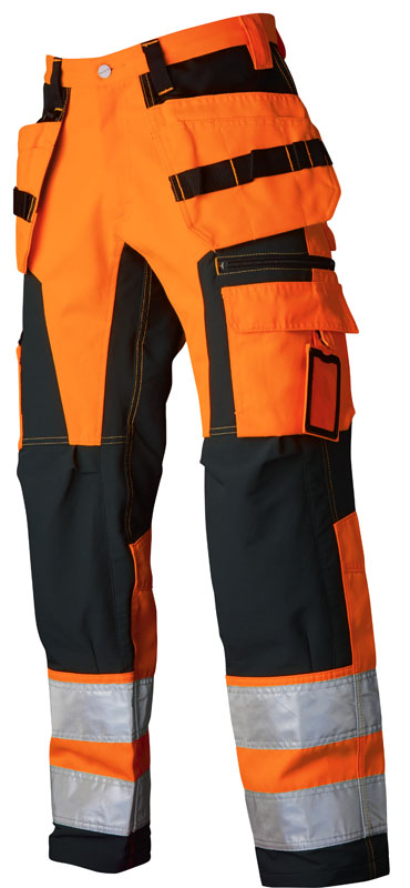 Top Swede STRETCH püksid ripptaskutega 236 HI VIS cl 2, must/oranž