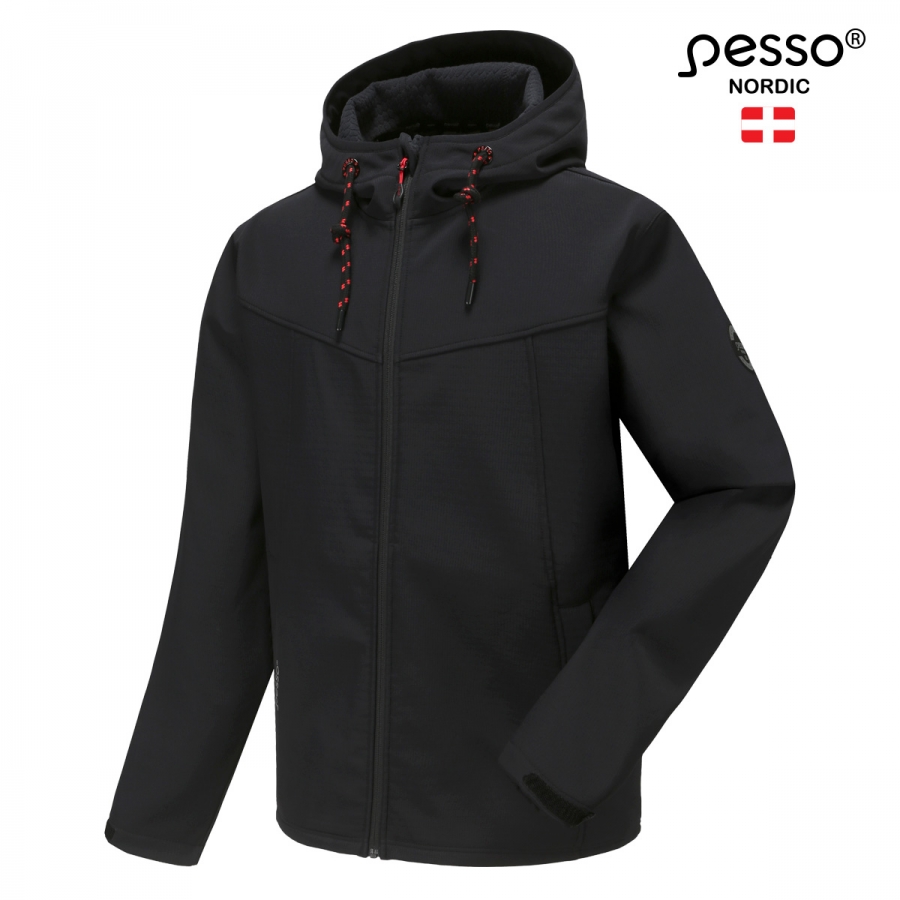 Pesso LEO kapuutsiga veekindel stretš ripstop softshell jakk, must