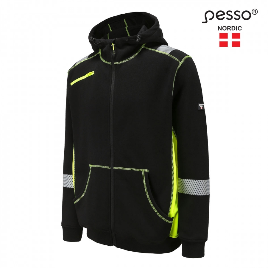 Pesso JERSEY pusa kapuutsi ja pika lukuga must/kollane