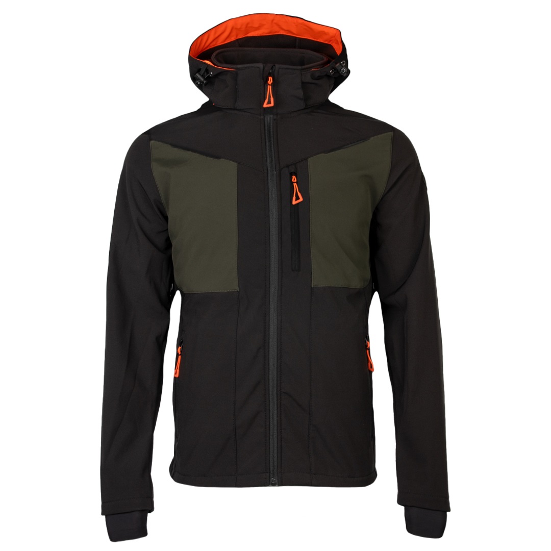 HW Casey softshell must/roheline